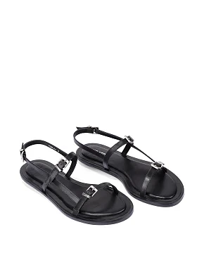 Жіночі сандалі шкіряні чорні - фото 2 - Miraton