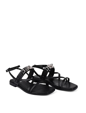 Жіночі сандалі шкіряні чорні - фото 2 - Miraton