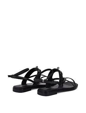 Жіночі сандалі шкіряні чорні - фото 3 - Miraton