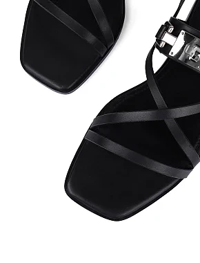 Жіночі сандалі шкіряні чорні - фото 4 - Miraton