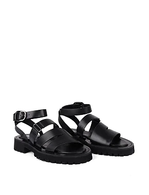 Жіночі сандалі шкіряні чорні - фото 2 - Miraton