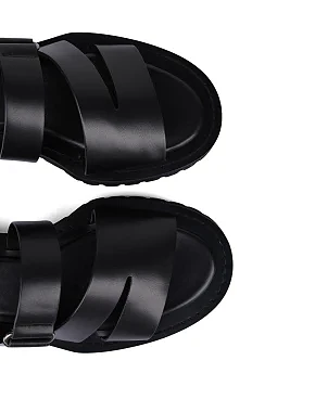 Жіночі сандалі шкіряні чорні - фото 4 - Miraton