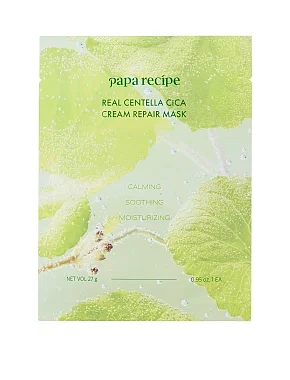 Відновлювальна тканинна маска з екстрактом центелли Papa Recipe Real Centella Cica Cream Repair Mask - фото 1 - Miraton