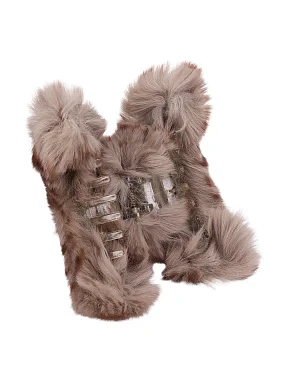 Заколка-краб MIRATON коричневая с мехом - фото 3 - Miraton