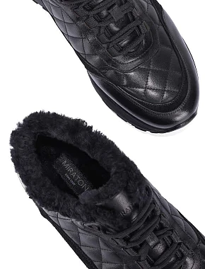 Чоловічі кросівки шкіряні чорні - фото 2 - Miraton