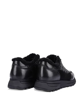 Чоловічі кросівки шкіряні чорні - фото 4 - Miraton