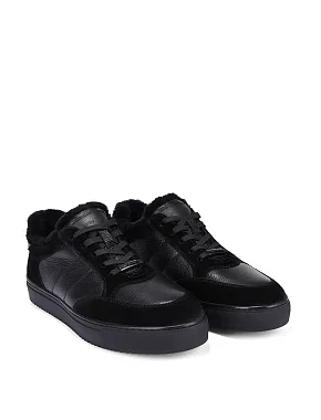 Чоловічі кеди шкіряні чорні - фото 3 - Miraton