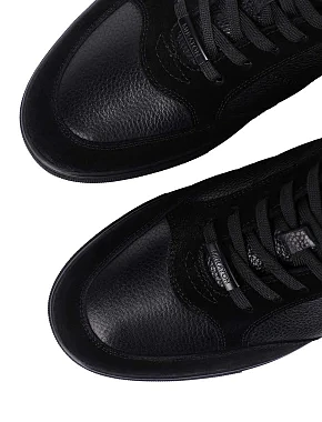 Чоловічі кеди шкіряні чорні - фото 5 - Miraton