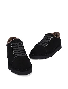 Чоловічі туфлі замшеві чорні - фото 5 - Miraton