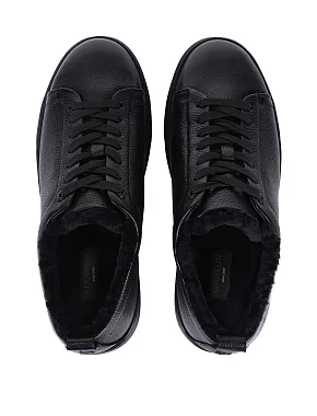 Чоловічі кеди шкіряні чорні - фото 2 - Miraton