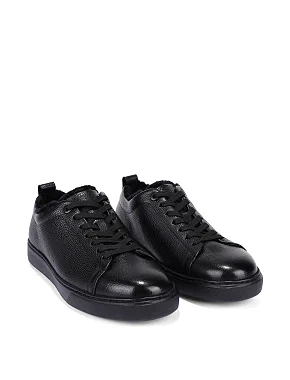 Чоловічі кеди шкіряні чорні - фото 3 - Miraton