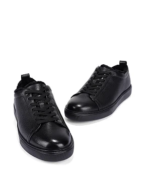 Чоловічі кеди шкіряні чорні - фото 5 - Miraton