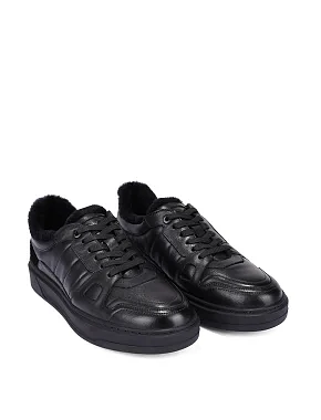 Чоловічі кеди шкіряні чорні - фото 3 - Miraton