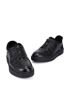 Чоловічі кеди шкіряні чорні - фото 5 - Miraton