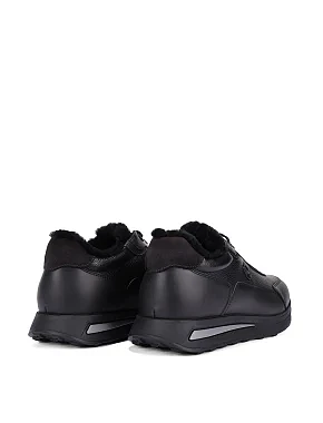 Чоловічі кросівки шкіряні чорні - фото 4 - Miraton