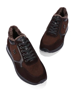 Чоловічі кросівки замшеві коричневі - фото 5 - Miraton