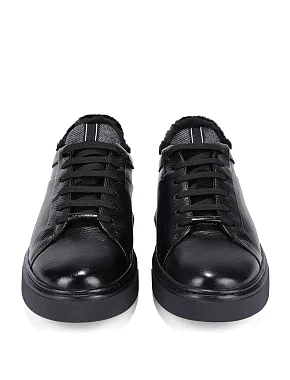 Чоловічі кеди шкіряні чорні - фото 2 - Miraton