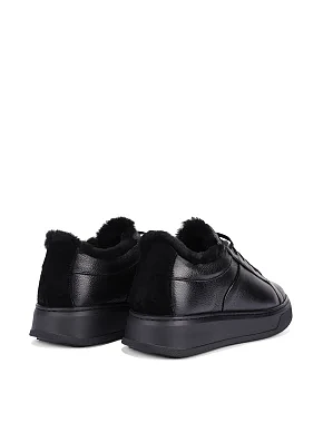 Чоловічі кеди шкіряні чорні - фото 4 - Miraton