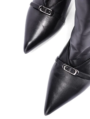 Жіночі чоботи MIRATON шкіряні чорні - фото 5 - Miraton