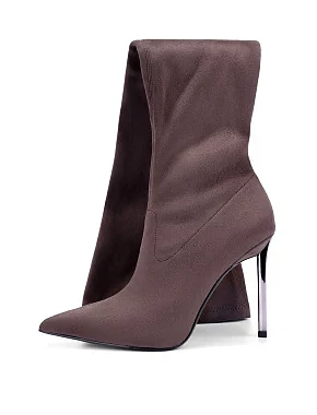 Жіночі ботфорти зі штучної замші сірі - фото 2 - Miraton