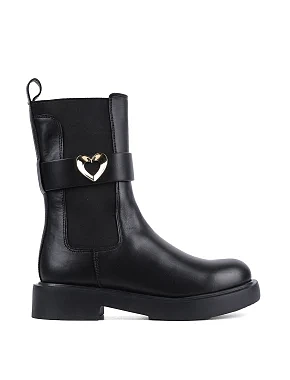 Жіночі черевики Love Moschino шкіряні чорні - фото 1 - Miraton