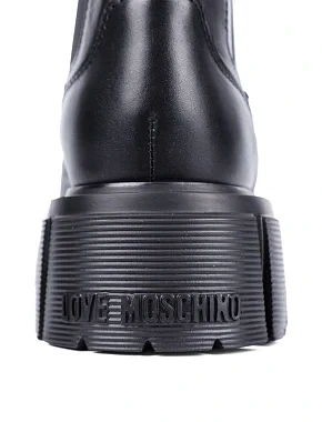 Жіночі черевики Love Moschino шкіряні чорні - фото 5 - Miraton