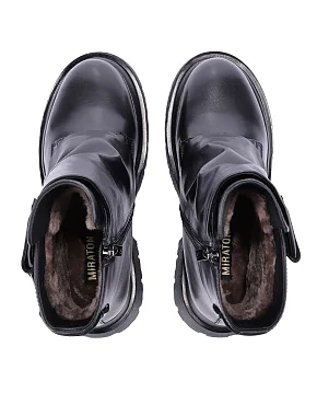 Жіночі черевики MIRATON шкіряні чорні - фото 6 - Miraton