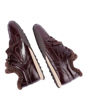 Жіночі кросівки MIRATON шкіряні бордові - фото 6 - Miraton