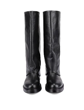 Жіночі чоботи шкіряні чорні - фото 2 - Miraton