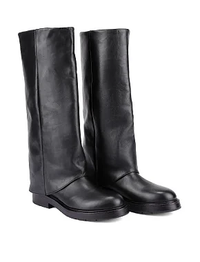 Жіночі чоботи шкіряні чорні - фото 3 - Miraton