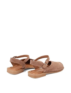 Жіночі сандалі велюрові бежеві - фото 3 - Miraton