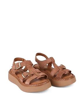 Жіночі сандалі велюрові бежеві - фото 2 - Miraton