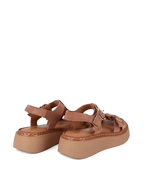 Жіночі сандалі велюрові бежеві - фото 3 - Miraton