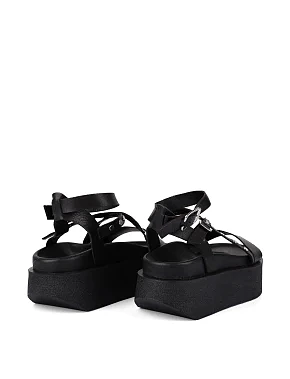 Жіночі сандалі шкіряні чорні - фото 2 - Miraton