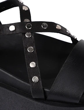 Жіночі сандалі шкіряні чорні - фото 4 - Miraton