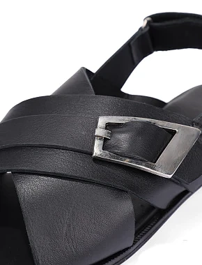 Жіночі сандалі шкіряні чорні - фото 4 - Miraton