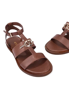 Жіночі сандалі шкіряні коричневі - фото 1 - Miraton