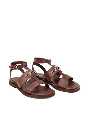 Жіночі сандалі шкіряні коричневі - фото 2 - Miraton