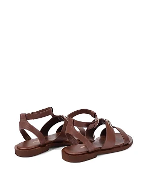 Жіночі сандалі шкіряні коричневі - фото 3 - Miraton