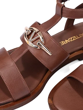 Жіночі сандалі шкіряні коричневі - фото 4 - Miraton