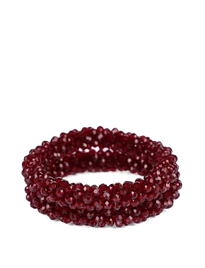 Набір з 2-х резинок для волосся гранатові намистини - фото  - Miraton
