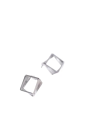 Серьги пусеты абстрактные в серебре - фото 1 - Miraton