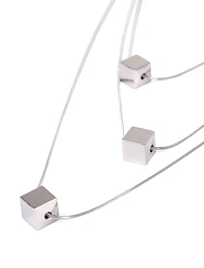 Колье многослойное в серебре - фото 2 - Miraton