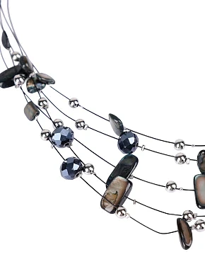 Набор из колье и сережек из разноцветных бусин - фото 2 - Miraton