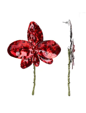 Сережки підвіски з квіткою - фото  - Miraton