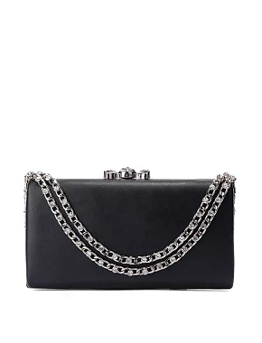 Женский клатч минодьер из экокожи черный - фото 1 - Miraton