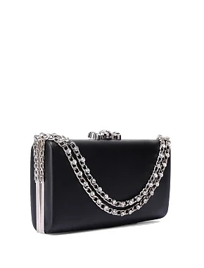 Женский клатч минодьер из экокожи черный - фото 2 - Miraton