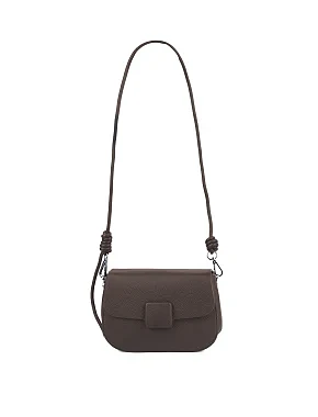 Жіноча сумка крос-боді шкіряна коричнева - фото 8 - Miraton