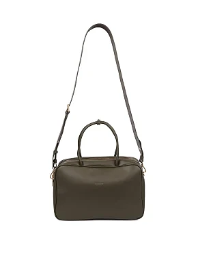 Жіноча сумка тоут шкіряна зелена - фото 7 - Miraton