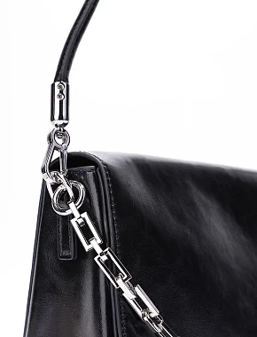 Жіночий через плече шкіряний чорний - фото 4 - Miraton